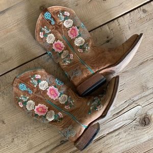 Marcie Bean Girls Leather Honey Bunch Boots